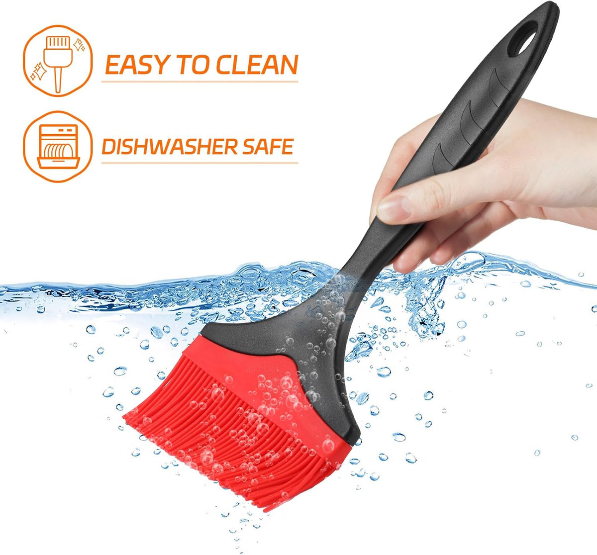 Large Silicone Basting Pastry Brush - 3.95inch Extra Wide Silicone Basting Brush for Grilling,Heat Resistant Brushes Spread Oil Butter Sauce for Cooking Baking BBQ,Dishwasher Safe,Set of 2