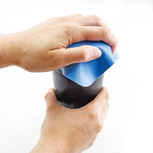 4pcs Rubber Jar Opener Gripper Pads, Blue and Grey | Anti-Slip, Multi-Purpose, Kitchen Coasters, Bottle Lid Openers