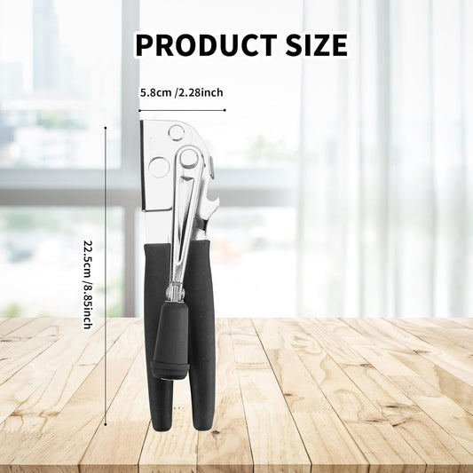 2 Pack Commercial Can Opener Manual, Stainless Steel | Heavy Duty, Smooth Edge, Handheld Crank Can Openers for Large Cans, Kitchen