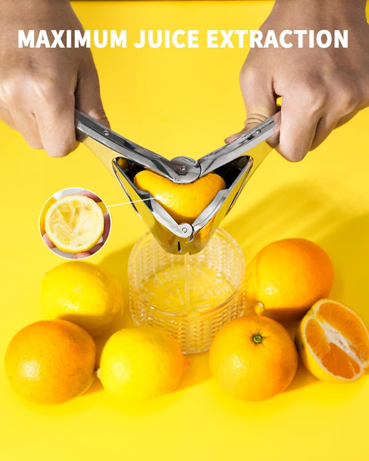 Lemon Squeezer, Stainless Steel Lemon Juicer, Manual Juicer | Manual Juicer for Lemon Citrus Lime Orange, Handheld citrus Squeezer, Heavy Duty, Exprimidor De Limones