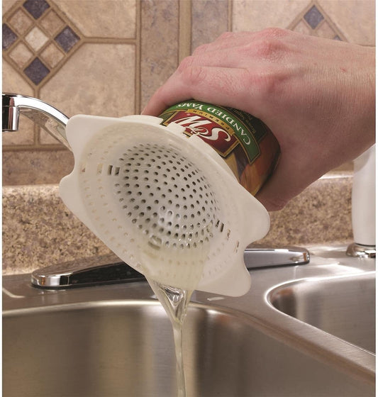 06037 Snap-on Can Strainer - White One Size – Saves Time, Reduces Mess, Fits Most Can Sizes