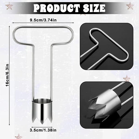 Corer Tool, Stainless Steel Pepper Seed Corer Remover Multifunctional Fruit And Vegetable Core Remover Kitchen Gadget for Pepper Pineapple Pear Vegetable Cores
