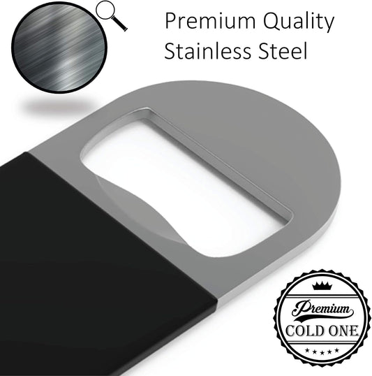 Bartender Bottle Openers, Beer Bottle Openers, Speed Openers 3 Pack by Premium Cold One. Professional Grade: Rubber Coated, Stainless Steel. Large, 7 inch