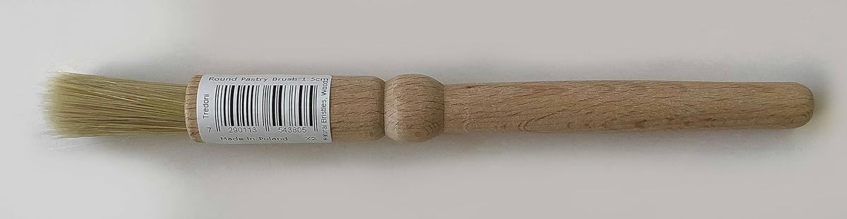 1.4" Flat Wooden Pastry Baking Brush Natural Bristles - Dusting Flour, Glazing & Basting Dough, Batter Egg/Oil Spreading Brush 3.5cm (Flat)