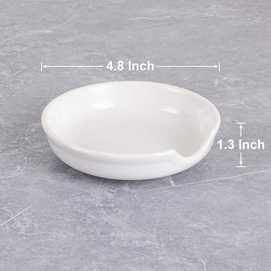 Spoon Rests for Stove Top, Ceramic Spoon Holder for Kitchen Counter, Heat-Resistant Cooking Utensil Rest, Coffee Spoon Holder, Spoon Rest for Ladles Spatula (1, White)