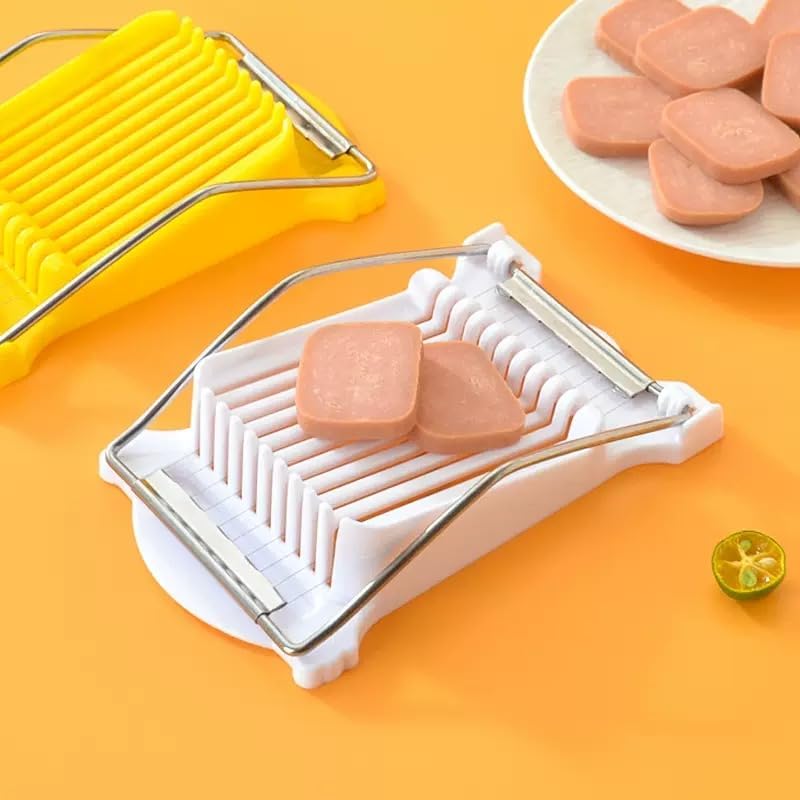 Luncheon Meat Spam Slicer,Egg Cutter,Multi-Purpose Kitchen Tool for,Bananas, Avocados,Vegetables Dishwasher Safe, Rust-Resistant Food Prep Accessories (Only Suits Soft Cheese,No Bony Foods)