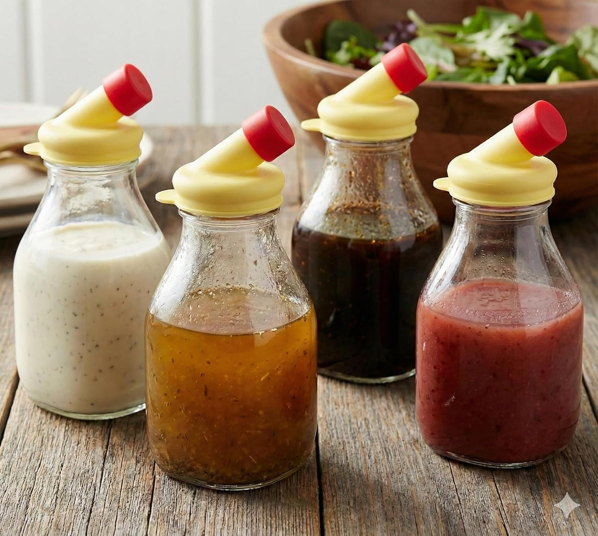 16oz Salad Dressing Shaker Bottle – Glass Bottle Salad Dressing Dispenser Container with Tamper-Proof Lid – Salad Dressing Container