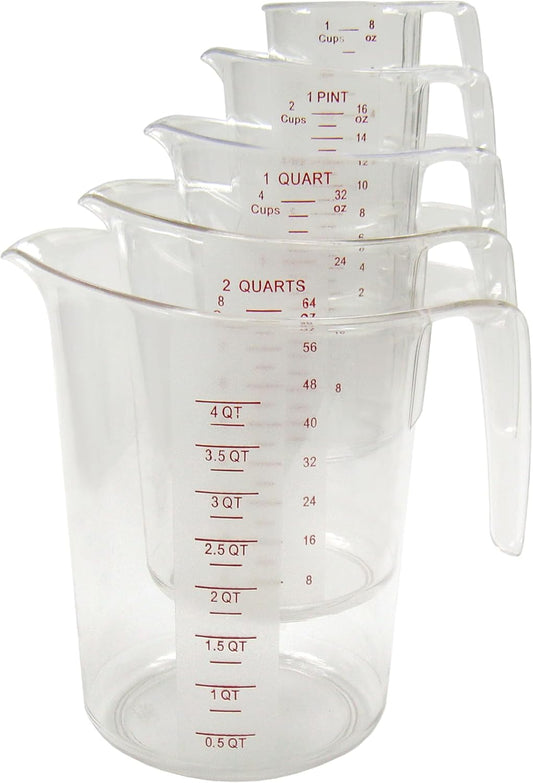5-Piece Measuring Cup Set, Polycarbonate, Clear