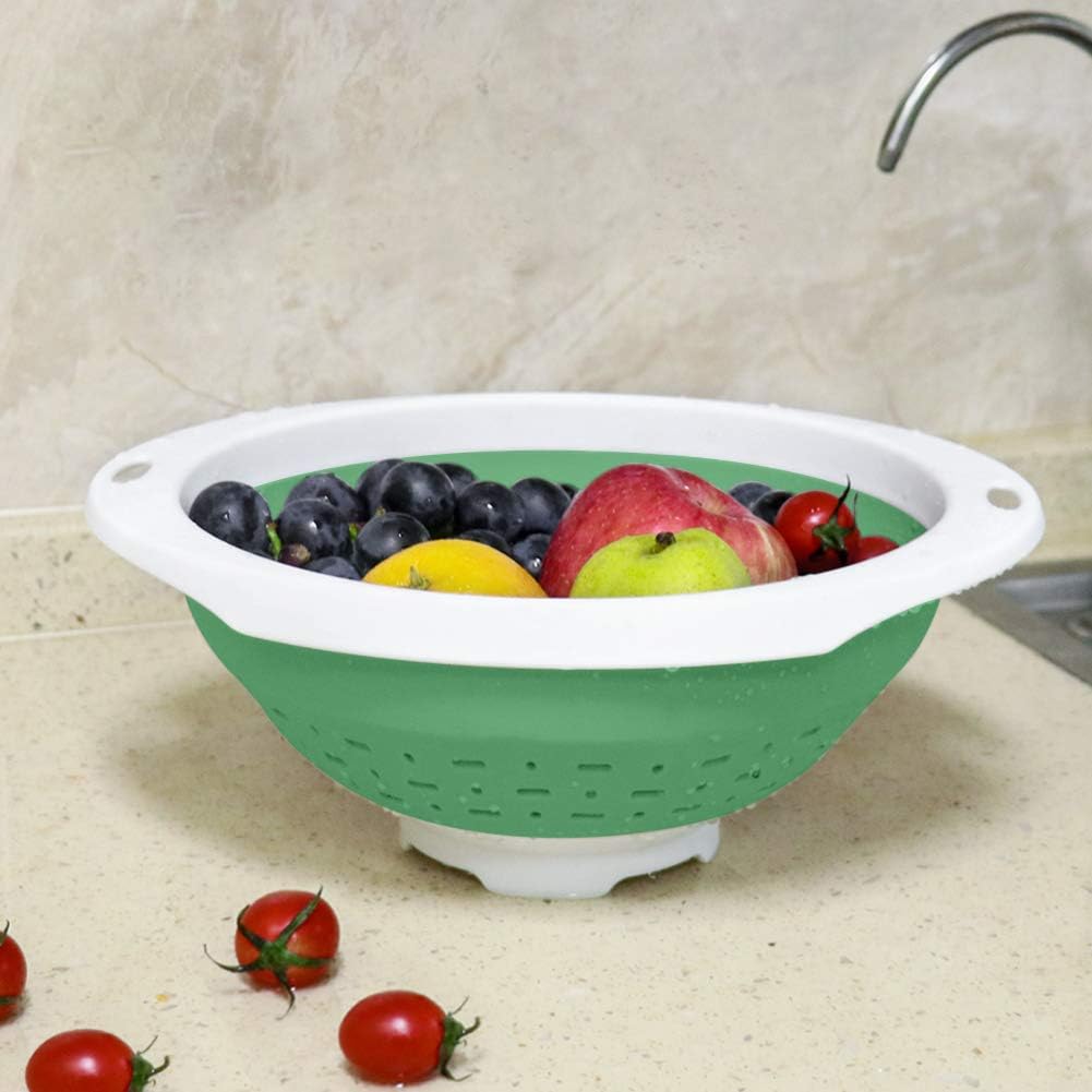 Collapsible Colander and Strainer, 5 Quart(1.25 gal), Heavy Duty Kitchen Drainer Basket for Pasta, Veggies and Fruits, New Home Apartment Essentials