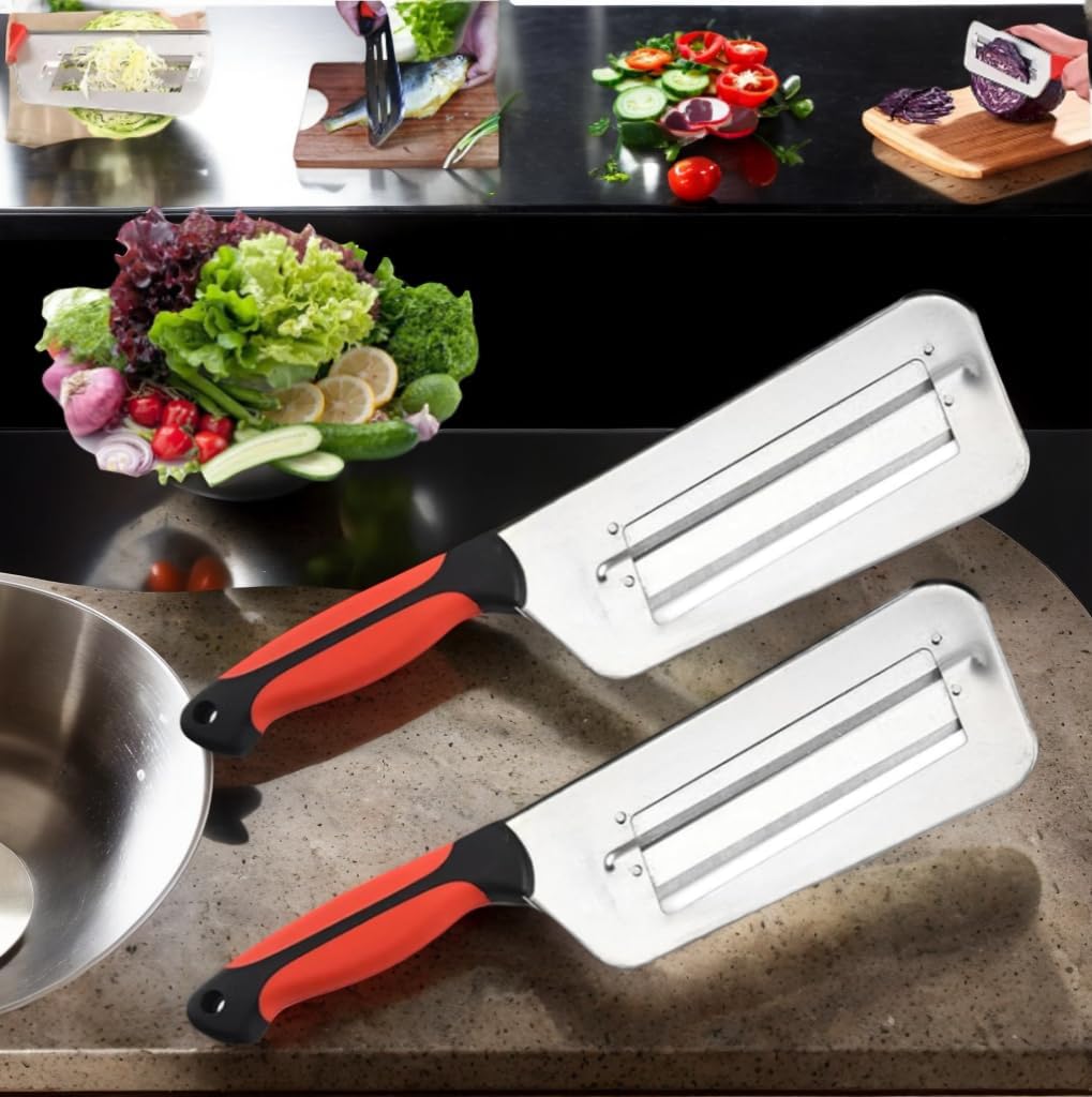 Multifunctional Vegetable Cutter,Stainless Steel Dual Blade Julienne Cutter,Stainless Steel Shredder Slicer,Multifunctional Food Chopper Cutter for Onion, Potato, Tomato, Veggie
