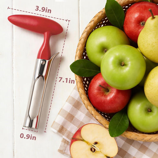 Premium Apple Corer Tool, Apple Core Remover with Sharp Serrated Blades, Ergonomic Handle & Stainless Steel - Easy Push for Quick Coring, Fruit Core Remover for Apples, Pears, Peppers