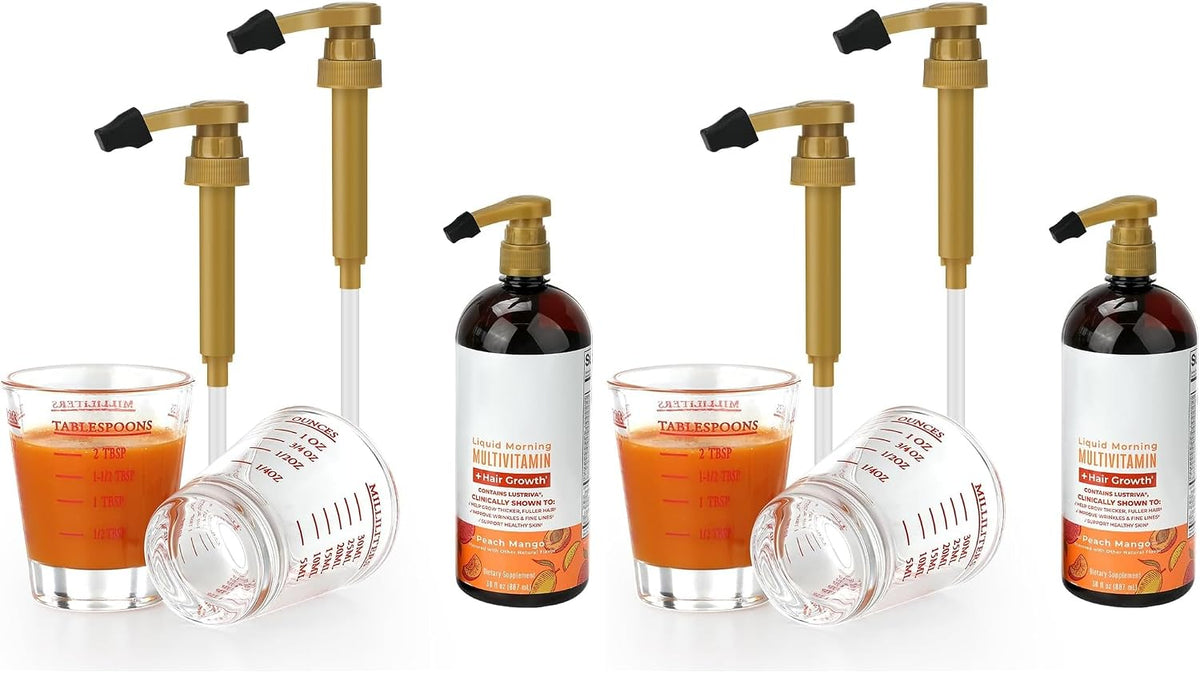 Shot Glass Set Compatible with MaryRuth Liquid Multivitamin 30 fl oz