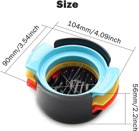 3-in-1 Egg Slicer for Hard Boiled Eggs, 3 Modes Multi-Purpose Wire Egg Cutter/Dicer with Plastics Non-Slip Base, Effortless Kitchen Gadget Tool for Soft Fruits,Strawberries,Salads