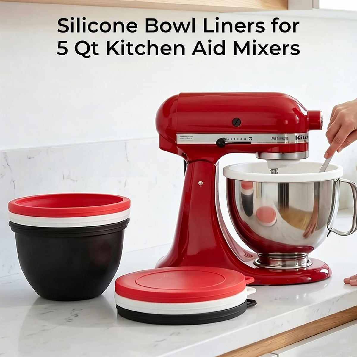 Silicone Bowl Liners, 1-Pack Accessories for KitchenAid 5Qt Mixer