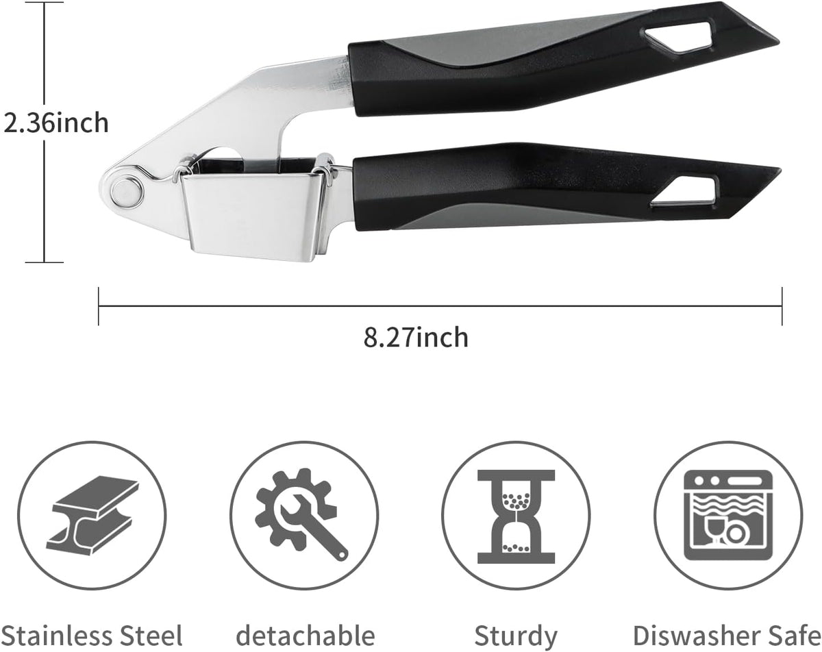 Garlic Press Stainless Steel, Manual Garlic Mincer for Kitchen Use