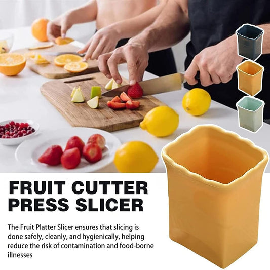 3pcs Cup Slicer - 2023 New Stainless Steel Fruit & Vegetable Slicer Cup, Multipurpose Strawberry Banana Salad Fresh Platter Maker