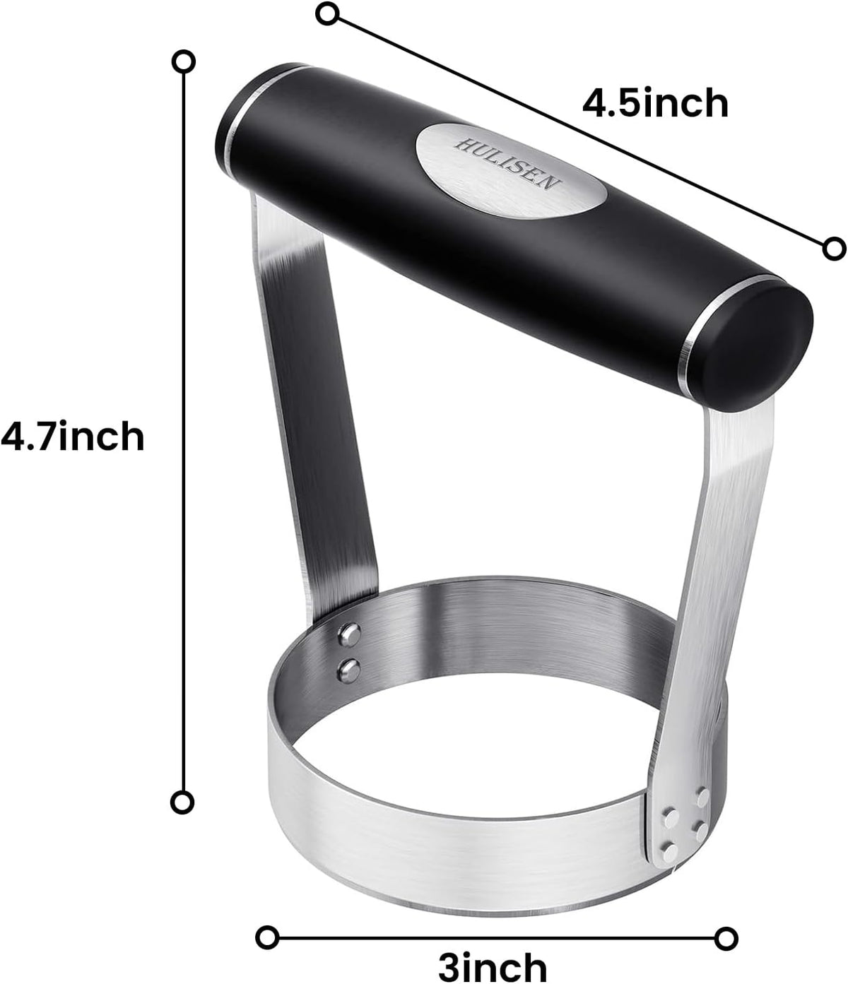 Serrated Food Chopper Manual Hand, 3" Stainless Steel Hand Chopper
