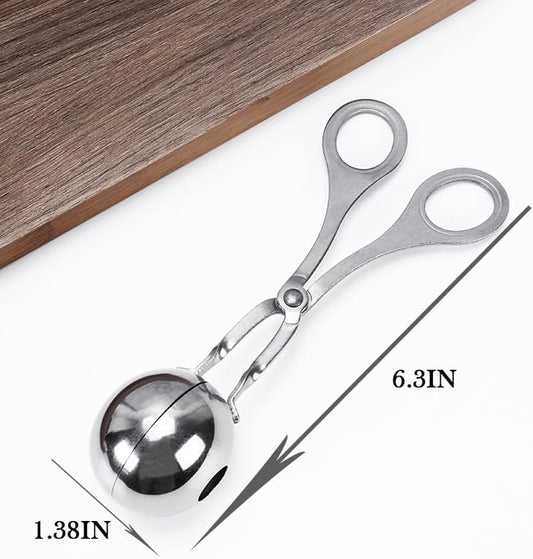 2PCS Meat Baller Maker Stainless Steel Meatball Scoop Ball Maker None-Stick Meatball with Detachable Anti-Slip Handles Meat Ball Maker,Mold Cake Pop,Cookie Dough Scoop for Kitchen Cooking(1.38")