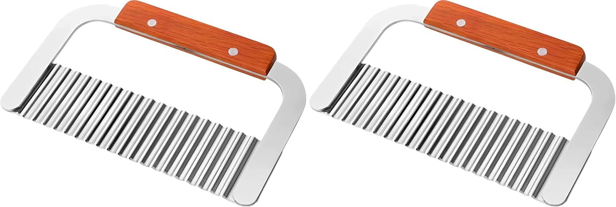 French Fry Slicer, Crinkle Cutter with Stainless Blade