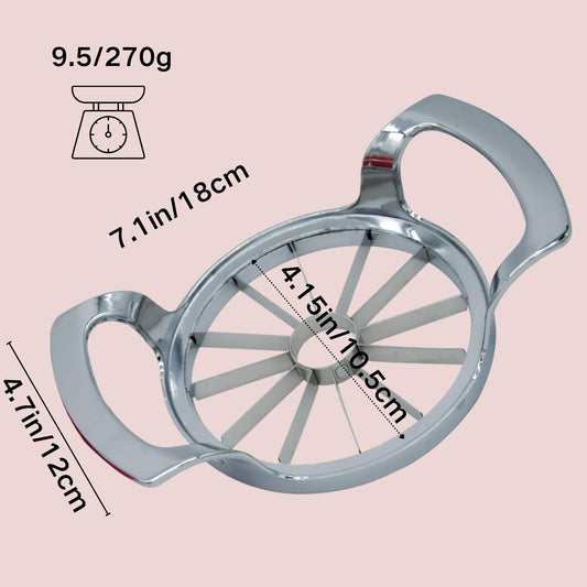 Stainless Steel Apple Slicer and Corer - Sturdy and Sharp slices,Upgraded 12-Blade Extra Large Apple Cutter & Heavy Duty Divider for Vegetables & Fruits up to 4 Inch Apples Slicing Core Remover Tool
