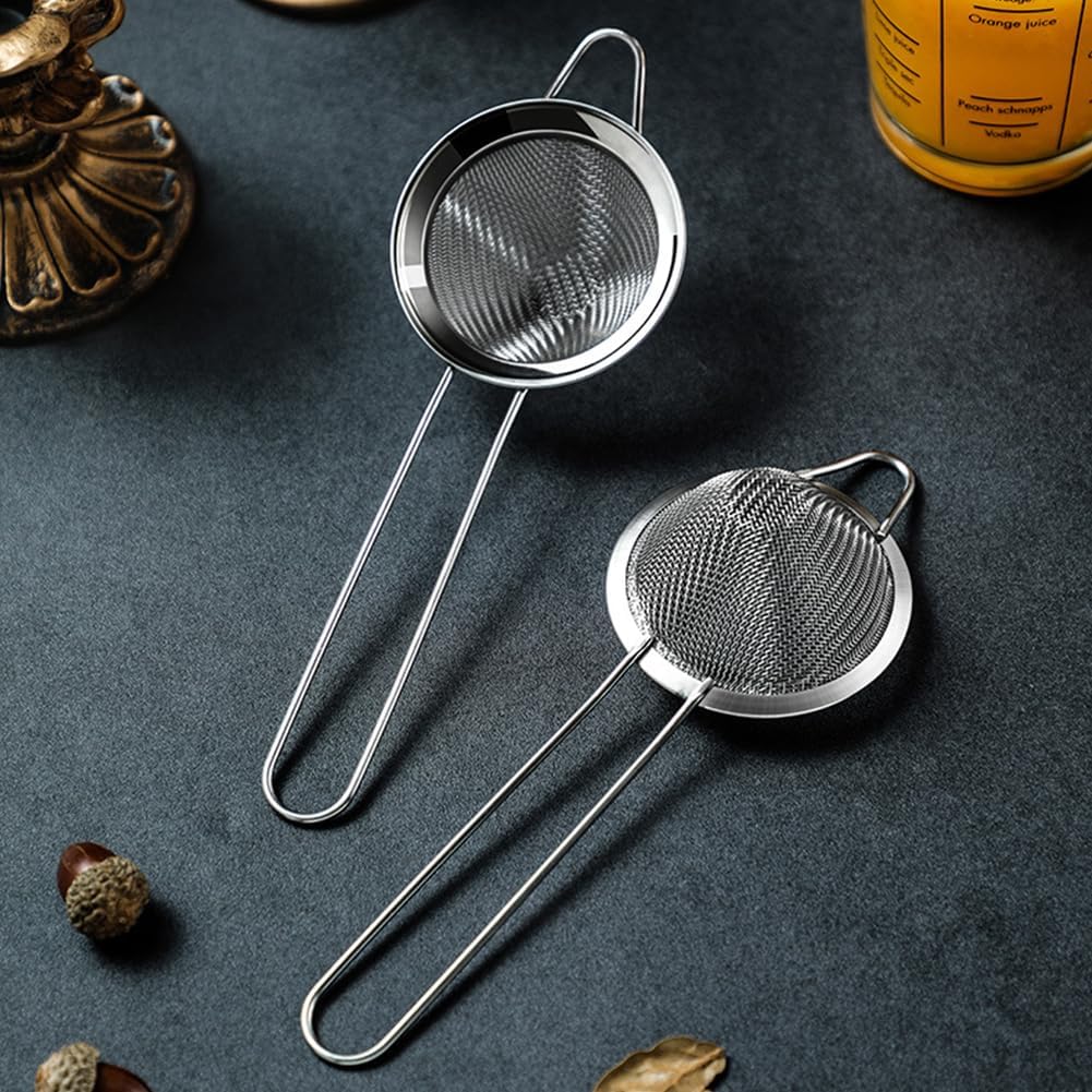 Cocktail Strainer Set of 2, Fine Mesh Bar Strainer for Cocktails and Tea