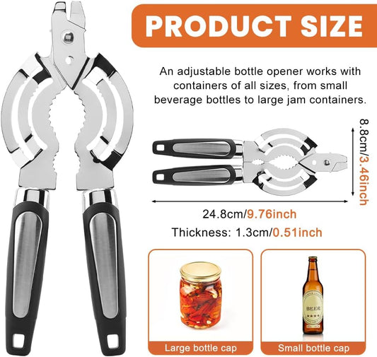 Jar Opener, Stainless Steel Jar Lid Opener Adjustable Bottle Can Opener Tool for Weak Hands, Arthritic Hands, Seniors with Arthritis, Kitchen Gadgets