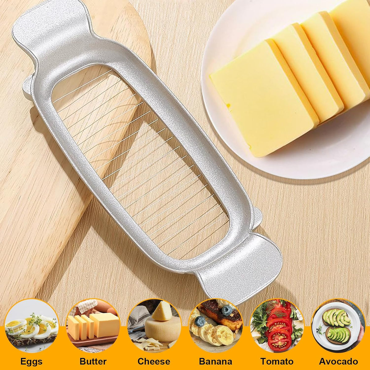 Butter Slicer Cutter Stainless Steel Multipurpose Cheese Slicer for Block Cheeses and Butter Gadgets Accessories