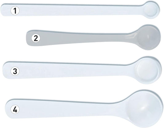 Dosing spoon | milligram measuring spoons set of 4 | exact dosing 100mg, 200mg, 500mg, 1g | mg measuring spoons for powder and liquids