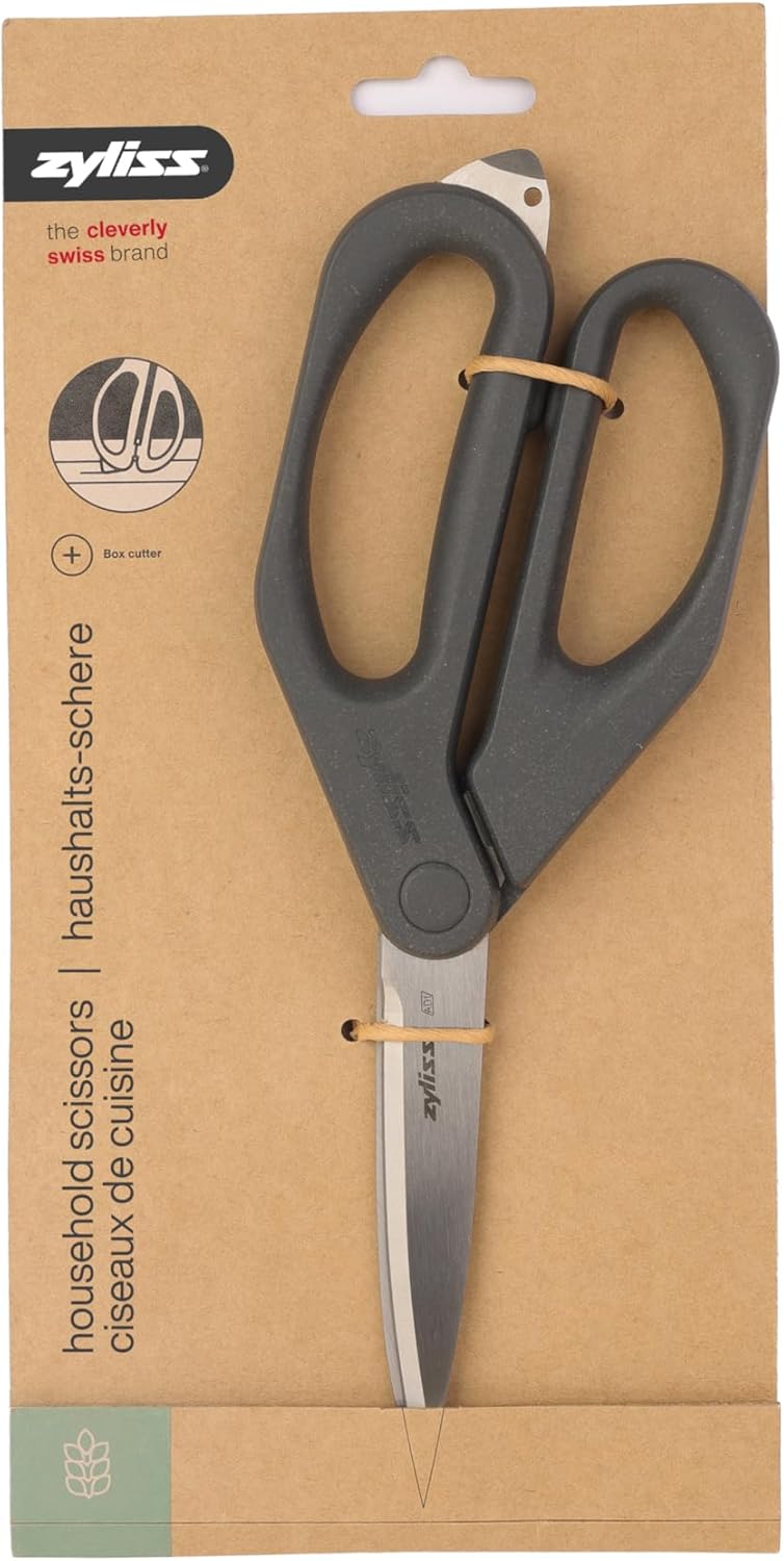 Heavy Duty Home & Kitchen Herb Shears Scissors with Innovative Stem Stripper, Versatile Kitchen Shears for Trimming Weeds, Flower Buds & More - White/Green - 8.5 x 4.2 x 0.4 inches