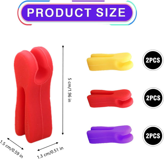 6 Pcs Utensil Pot Clip Universal Silicone Pot Spoon Holder Heat Resistance Non-Slip Spoon Rest for Kitchen