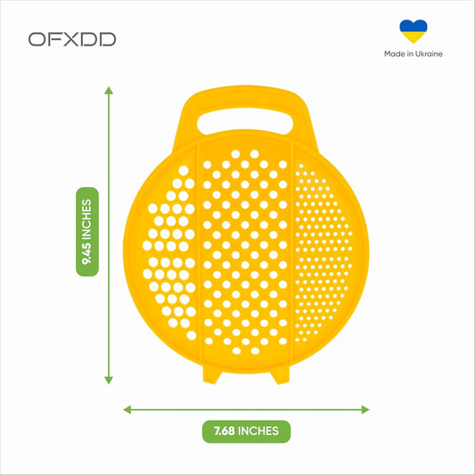 Flat Plastic Grater - Handheld Rust Free Cheese Grater - Tableside Handle Ginger Shredder