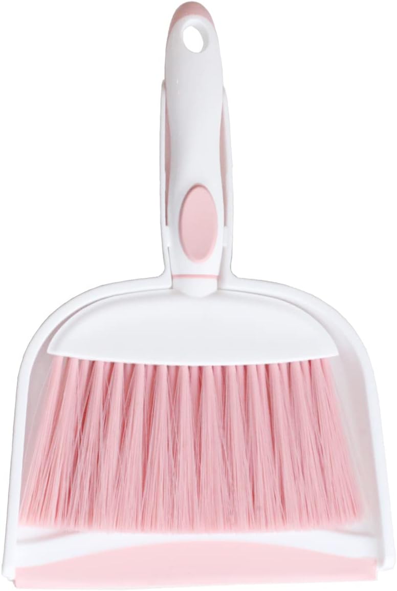 Mini Broom and Dustpan Set-Mini Whisk Set for Desk, Housekeeping, Office, Kitchen, Pet Nest, etc.,Daily Cleaning Necessity Plastic Mini Dustpan Set (Light Green)