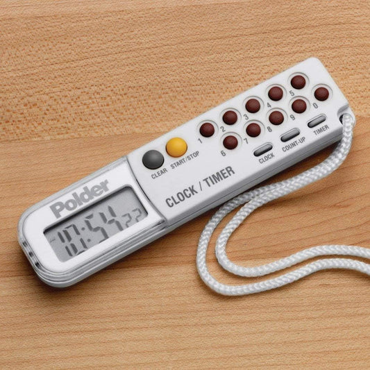 Polder Combination Clock, Timer and Stopwatch with Large, Easy-to-Read Digital Display, White