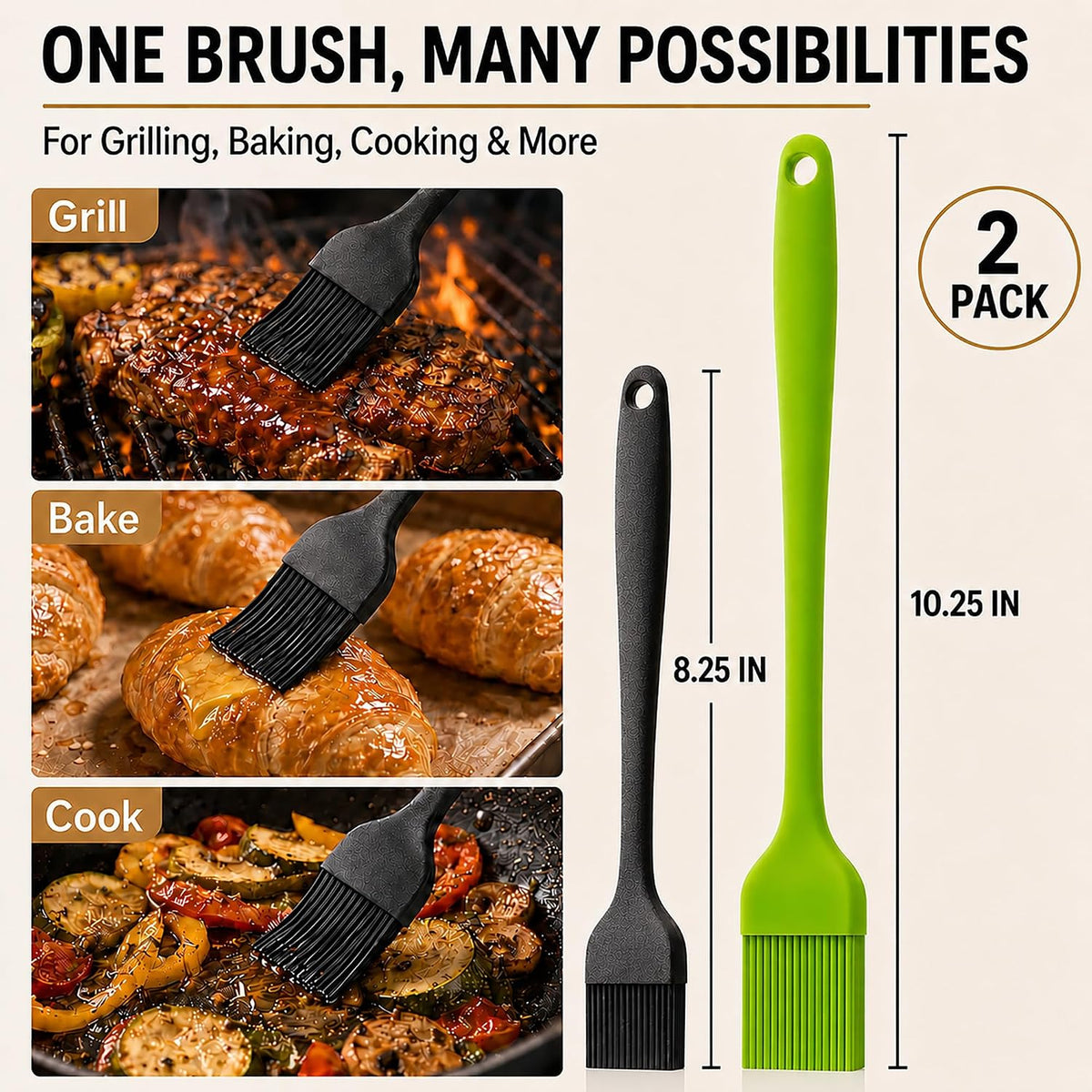 Silicone Basting Pastry Brush for Baking Bbq Spread Oil Butter