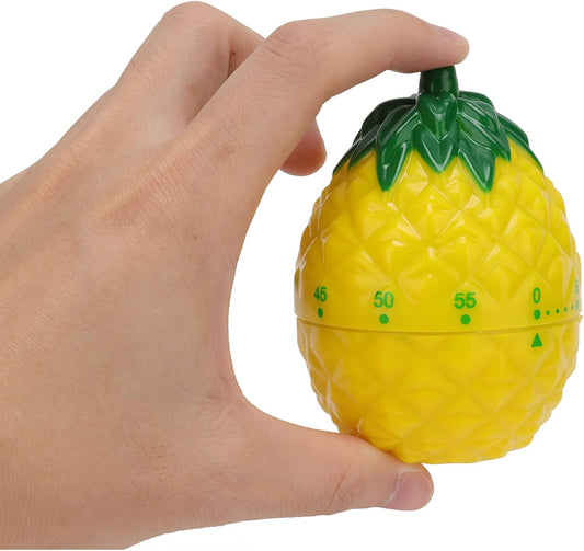Cute Fruit Kitchen Timer, 60 Minutes Pineapple Shape Mechanical Timer Novelty 360 Degree Rotating Manual Cooking Timer
