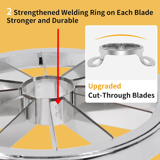 Apple Slicer, 12 Slices Extra Large Apple Cutter, Stainless Steel Ultra-Sharp Apple Slicer and Corer, Pitter, Apple Divider Up to 4 Inches Fruit