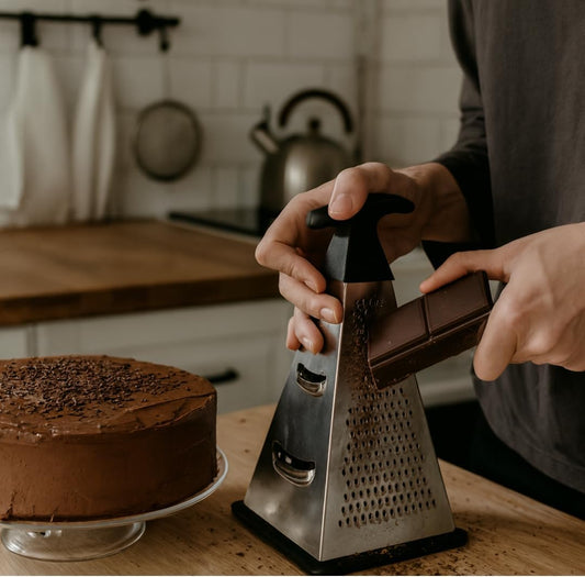 4-Sided Stainless Steel Box Grater, 9-Inch Multi-Function Shredder for Cheese, Vegetables, Spices & Chocolate, Pyramid Design with Non-Slip Base, Dishwasher Safe, Premium Kitchen Tool