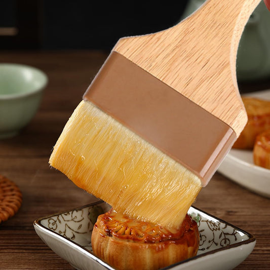 2 Pieces Pastry Brushes Basting Oil Brushes with Boar Bristles, Beech Hardwood Handles Barbecue Grill BBQ Brush for Spreading Butter, 3 Inch Width Kitchen Cooking Baking Brush