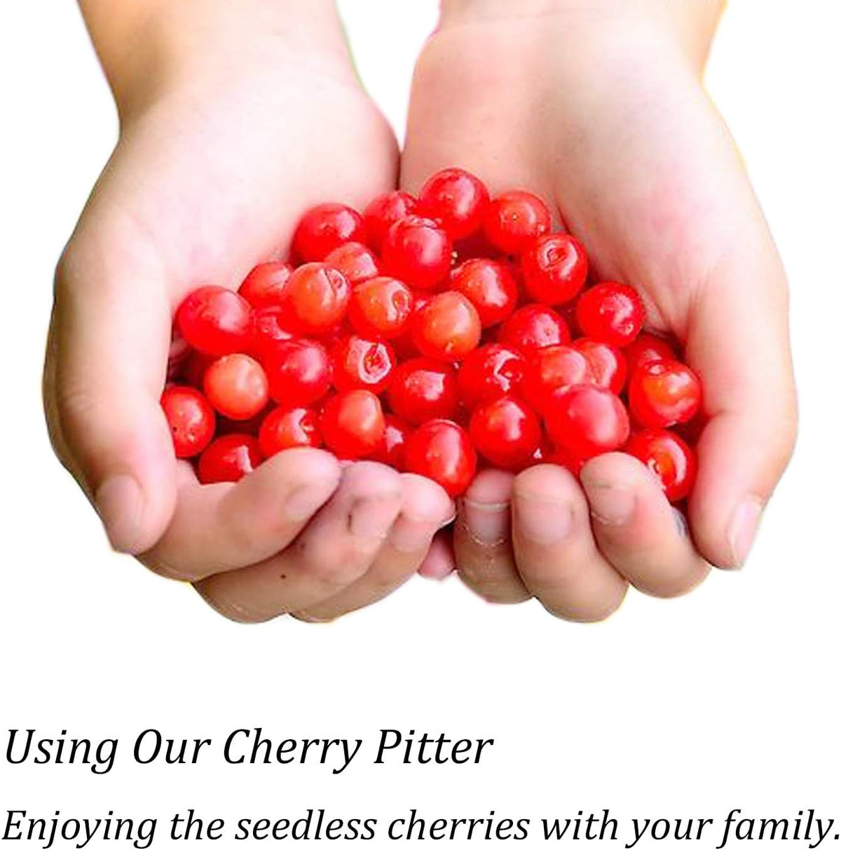 Cherry Pitter, Cherry Olive Seed Remover Tool with Food-Grade Silicone Cup, Heavy-Duty Cherry Stoner/Cherry Core Remover/Oliver Pitter with Space-Saving Lock Design (Black)