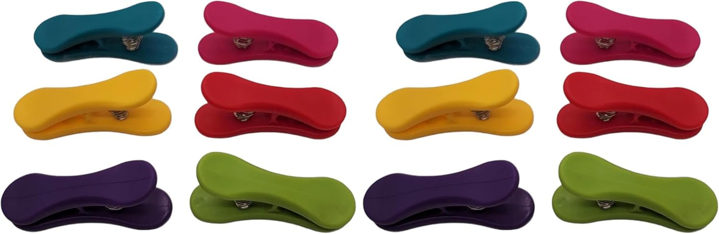 6-Piece Colorful Snack Bag Clips Set - Multi-Purpose for Chips, Craft Bags, and More