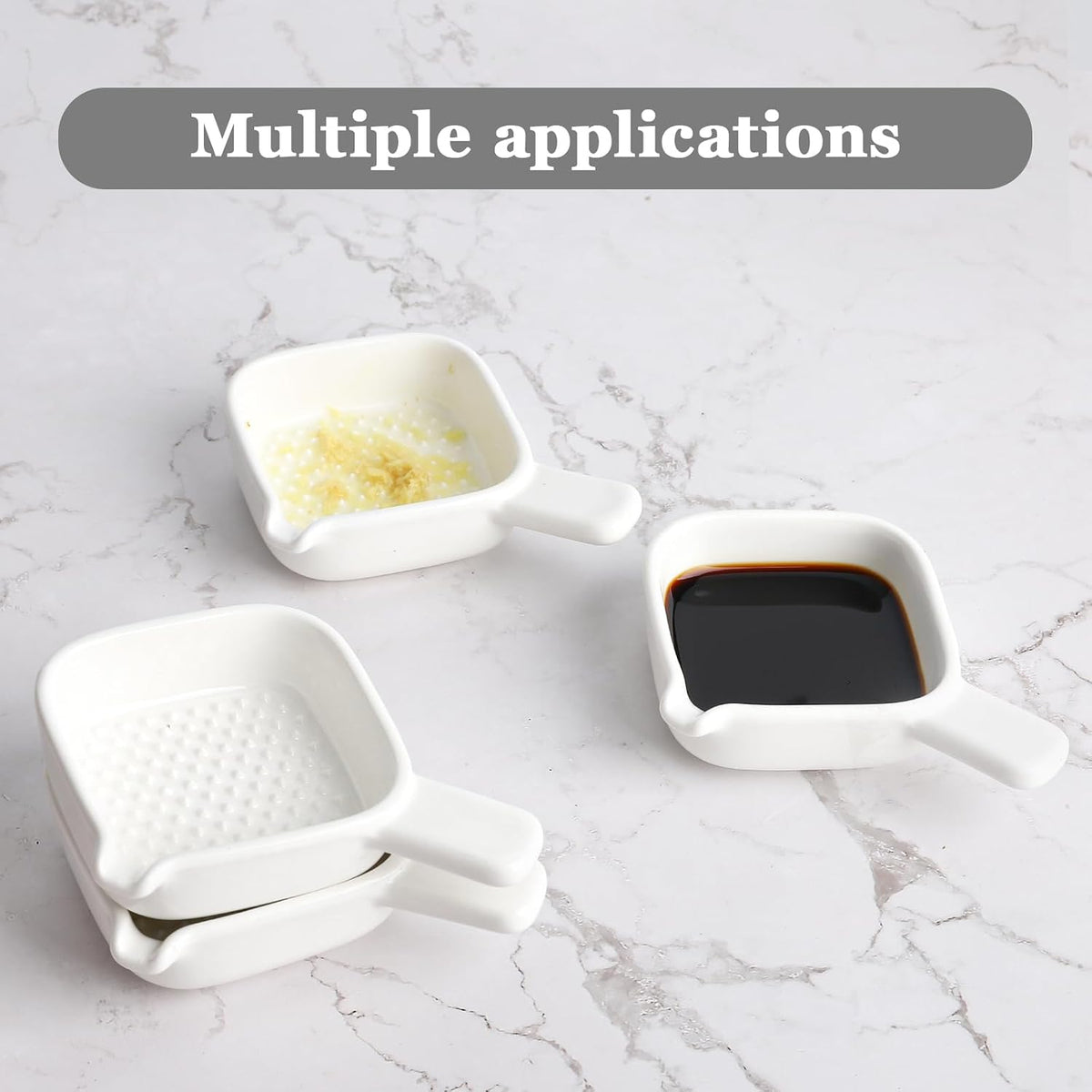 Ceramic Grinder Set 4 Pcs Porcelain Garlic Grater Plate