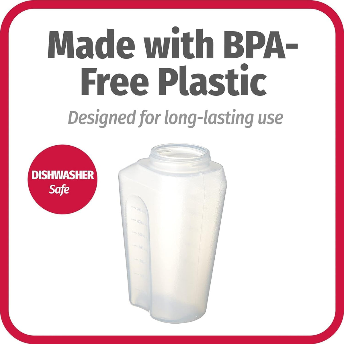 1 Quart Bottle with Snap Lock Easy-Pour Lid, BPA Free, Clear