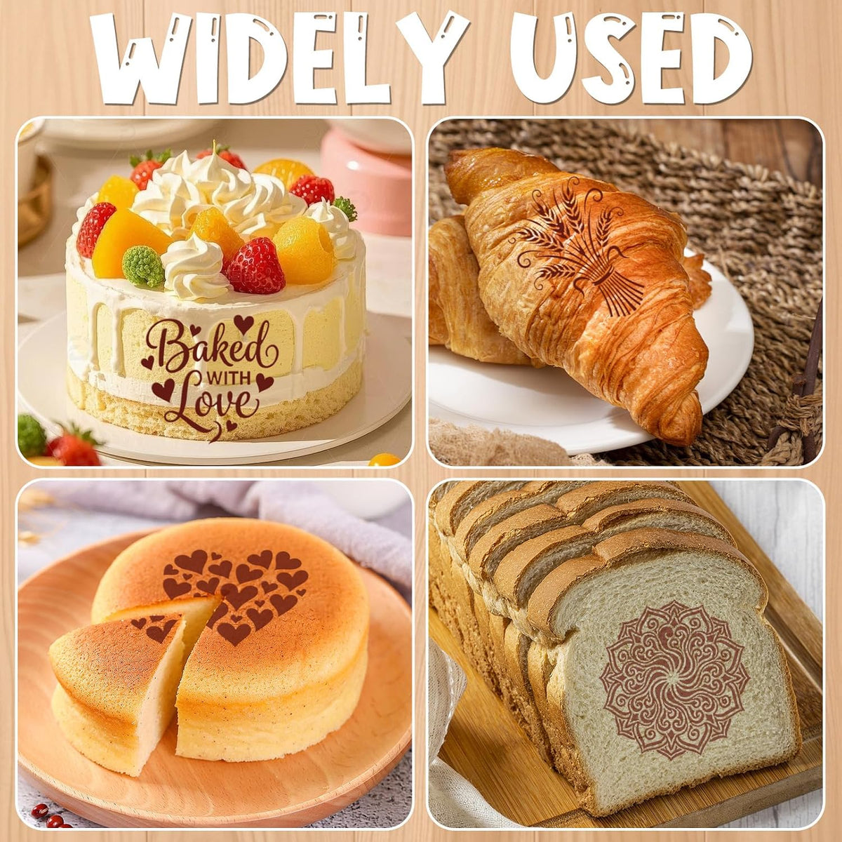 30Pcs Handmade Bread Template with Food Dough Scraper, Sourdough Stencils for Bread Sourdough Design Tools Cookie Stencil Holder, Diverse Patterns for Pie Decorating or Cookie Cake