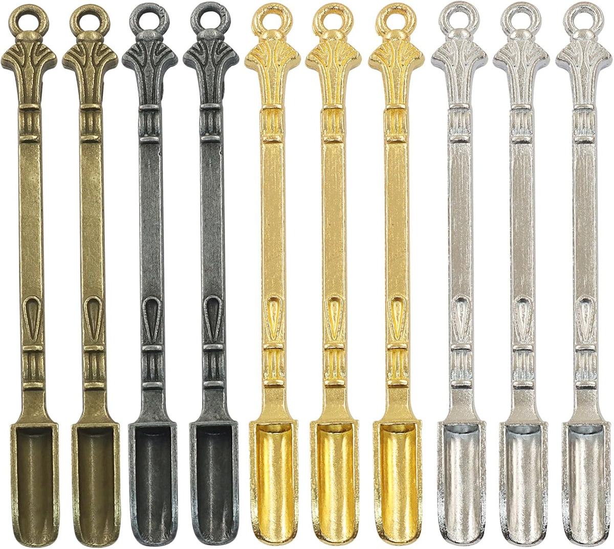 6 Pcs Mini Spoons, Colorful Metal Tiny Scoops, 3 Inch | Solid Metal Resists Bending, Colorful Finishes For Identification, Smooth Edges Protect Containers, Fits Spice Jars Bottles