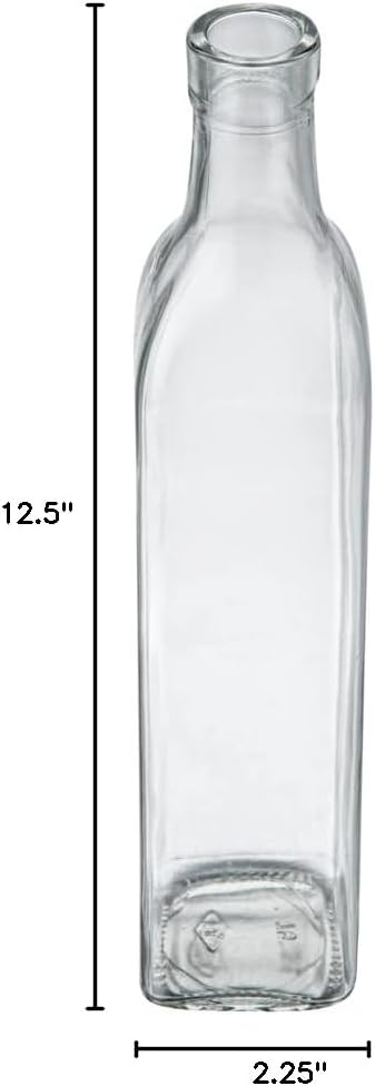 RW Base 16.9 Ounce Olive Oil Dispenser 1 Kitchen Oil Dispenser Bottle - With Stainless Steel Pourer Non-Leaking Black Glass Olive Oil Pourer For Cooking Or Salad Dressings