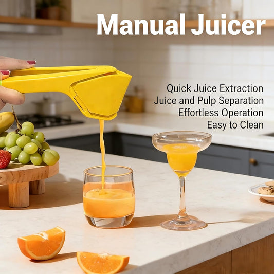 Lemon Squeezer, Effortless Manual Flat Lime Juicer Squeezer, Fold-Flat Citrus Juicer, Hand Citrus Press, Sturdy Flat Manual Lemon Juicer, Suits Lime & Lemon (Yellow)