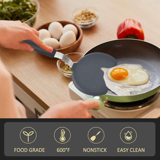 Silicone Spatula Turner Set of 3, 600°F Heat Resistant, BPA Free | Flexible Spatulas for Nonstick Cookware, Cooking, Flipping, Egg & Pancake, Non Scratch Kitchen Utensils, Dishwasher Safe
