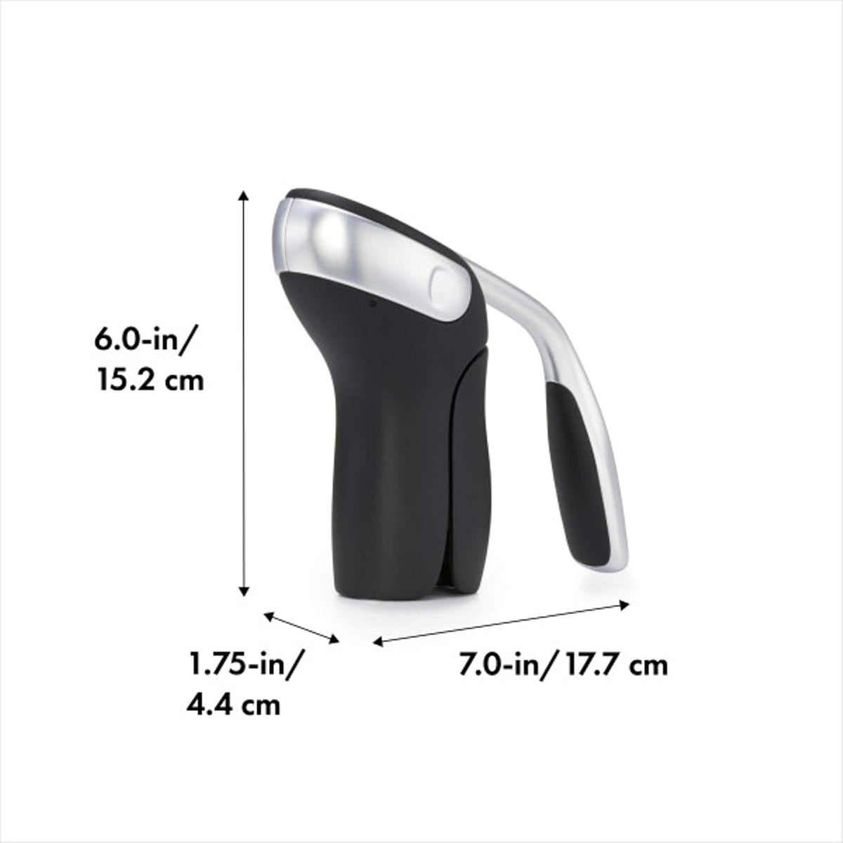 Steel Wine Bottle Opener with Foil Cutter - Stainless Finish, Black