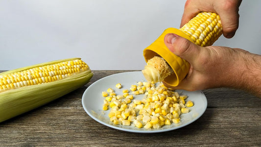 Stainless Steel Corn Cob Peeler with Sharp Serrations and Textured Grip - Yellow - CCP32