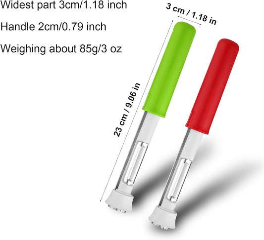 2pcs Apple Core Removal Tool, Stainless Steel 2-in-1 Apple Core Remover Apple Corer and Peeler Fruit Core Seed Remover Pear Fruit Corer Apple Corer Cutter for Home Kitchen Tools